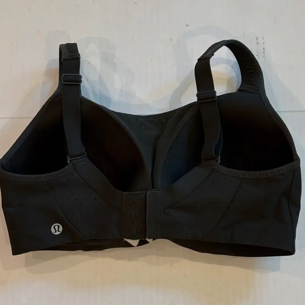 Lululemon Run Times Sport Bra Womens  36DD Green Padded High Support Hooked Back